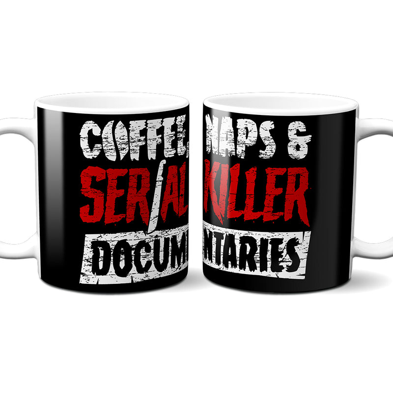 coffee naps serial killer documentaries mug