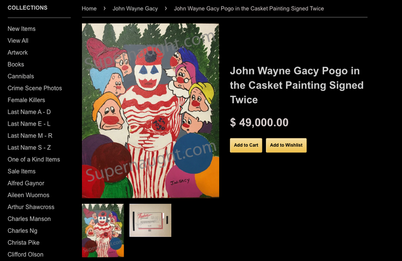 John Wayne Gacy Art Murderabilia