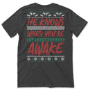 He Knows When You're Awake Freddy Shirt Back Grey