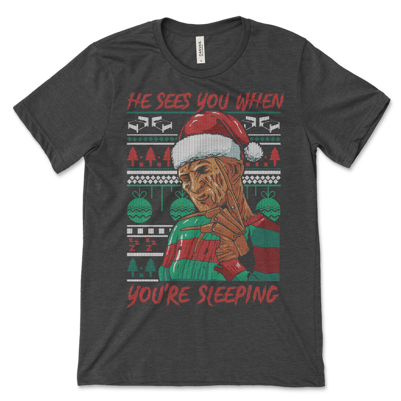 He Sees You When You're Sleeping Freddy Christmas Shirt